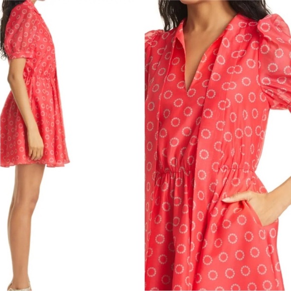 Dotty Puff Sleeve Minidress • ted baker london - Picture 4 of 7